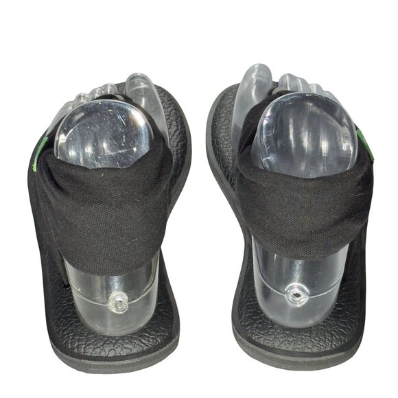 SANUK Womens Black Yoga Sling 2 Sandals Flip Flops Stretchy Fabric Straps Size 6 - Picture 5 of 13